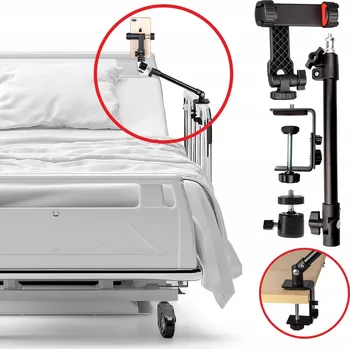 Stativ Univerzální Stativ k Posteli/Stolku + Hlava + Adaptér pro Smartphone