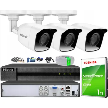IP kamera Monitorovací sada 3 FullHD kamery TVICAM-B2M a 4kanálový DVR rekordér DVR-4CH-4MP s 1TB diskem
