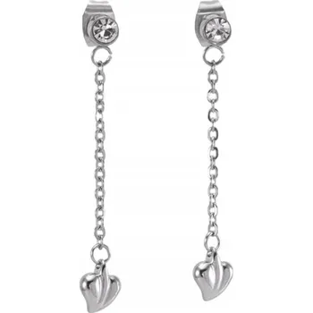 Náušnice Náušnice visací se zirkonem a srdíčkem, ušlechtilá ocel šperkařská