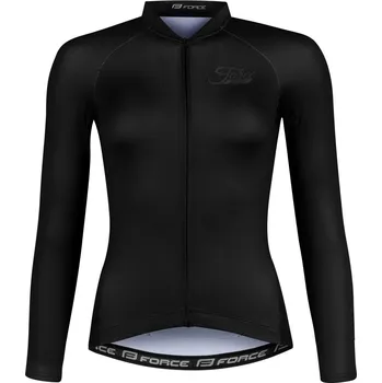Cyklistika dres FORCE PURE UNI dlouhý rukáv, černý XL