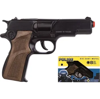 Dětská zbraň Kovová policejní pistole na kapsle