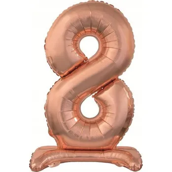 Balónek Fóliový balónek 74 cm, 8 stonků, písmeno B/C, růžovo-zlatý, PartyDeco