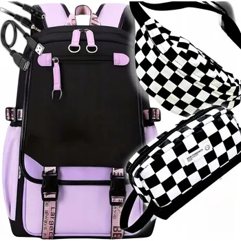 Školní batoh Školní batoh vícekomorový naszswiat černý, fialový 37 l