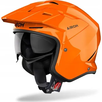 Helma na motorku PŘILBA AIROH KOMBAKT BARVA ORANŽOVÁ LESKLÁ S