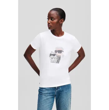 Dámské tričko TRIČKO KARL LAGERFELD IKON RS DUO T-SHIRT WHITE