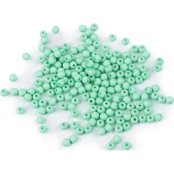 Dětské navlékací korálky Plastové korálky Color Ø4 mm, velké, 5 mint mat