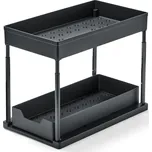 718237 - Tchibo - Výškově nastavitelný výsuvný regál do skříňky - barva: černá