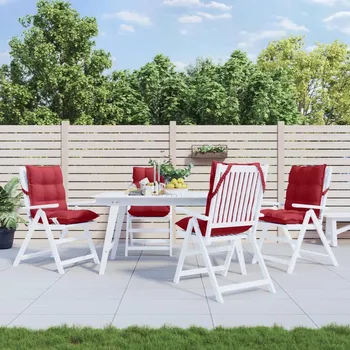 Podsedák vidaXL Podušky na židli s nízkým opěradlem 4 ks vínové oxfordská látka