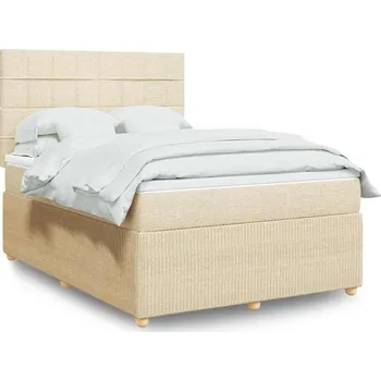 Postel vidaXL Box spring postel s matrací 160x200 cm textil [3294407] Barva: krémová