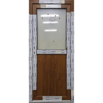 Vchodové dveře Vedlejší plastové vchodové dveře Soft 2025-9 Zlatý dub/Bílá 88x198cm, levé, dovnitř