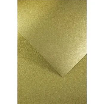 Barevný papír Kreativní papír A3 třpytivý 210 g/m2, zlatý, 5 ks - VÝPRODEJ