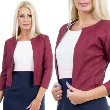 Dámské sako M128 SAKO BOLERKO SAKO EKO KŮŽE BORDÓ vel. 46