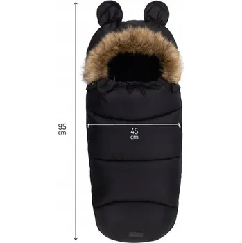 Příslušenství pro přepravu dětí Zimní fusak do kočárku Korbičky, na sáně, teplý, zateplený MOMI, černý