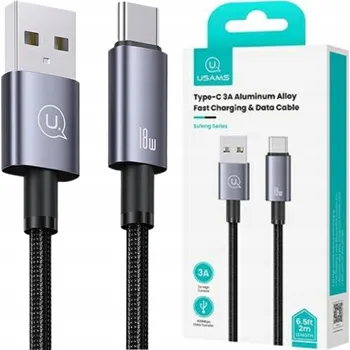 Datový kabel Kabel Usams USB - USB typ C 1,2 m černý