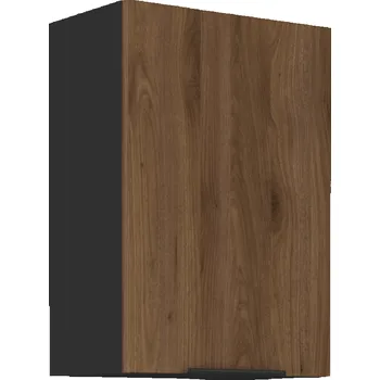 Kuchyňská linka Jednodveřová horní skříňka MENZO 50 G-72 1F, ořech okapi/černá, 50x31x71,5 cm