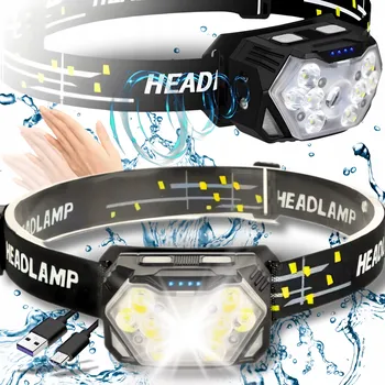 Čelovka ČELOVKA LED Čelová Svítilna AKUMULÁTOR Senzor Pohybu USB-C PRO VAYOX