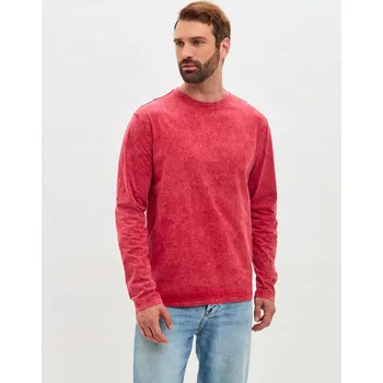 Pánské tričko Pánské tričko s dlouhým rukávem 100% Bavlna Vintage Stonewash Volný Střih Velikost XL