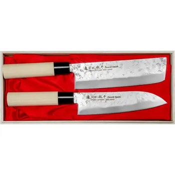 Kuchyňský nůž Sada nožů Santoku a Nakiri Satake Nashiji Natural