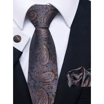 Kravata Bambusová džungle široká kravata zlatá