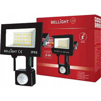 BELLIGHT LED reflektor s čidlem 230V 20W 4000K černý