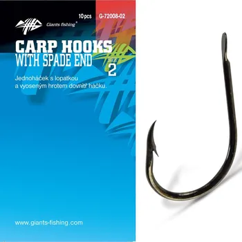 Rybářský háček Giants fishing Háček s lopatkou Carp Hooks with Spade End 10ks Varianta: vel.3