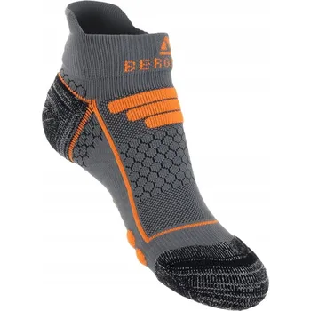 Pánské ponožky Ponožky pro trailový běh TRAIL RUNNER Šedé/Oranžové BERGSON 45-47