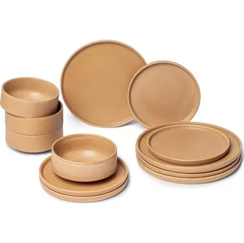 Sada nádobí 12dílná sada cihlově oranžového kameninového nádobí Bonami Selection Malia ID_1435347