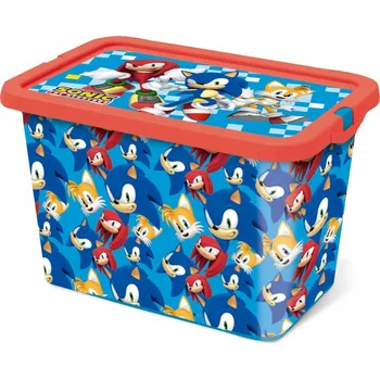 Úložný box Krabička na hračky pro skladování SONIC 7L, nádoba s víkem, koš