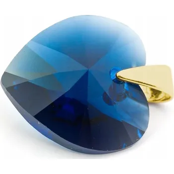 Přívěsek Přívěsek stříbrný 925 pozlacený s krystaly Swarovski Srdce 14mm Dark Ind.