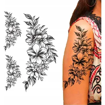 Odstranitelné tetování Dočasné tetování KVĚTY 3 verze v 1