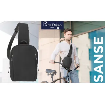 Městský batoh PIERRE DELONE ledvinka přes rameno malý batoh městský na jedno rameno šedý