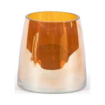 Váza VÁZA DEKOCANDLE CONICAL VASE VEL. S 9X9 CM AMBER LUSTER