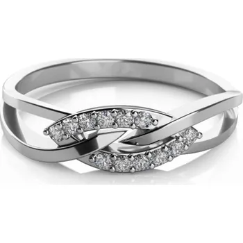 Prsten Couple, Elegantní prsten Emma, bílé zlato se zirkony, vel. 59, prům. 18.8 mm, 585-68-1-0565.1B00.0.59.001