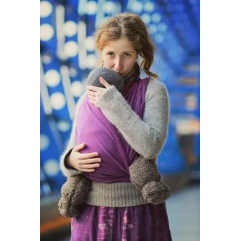 Šátek na nošení dítěte Šátek na nošení dětí Storchenwiege, vzor Leo violett 4,1m