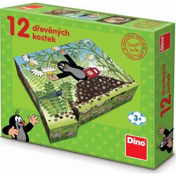 Hrací kostka KRTOK A PRIATELIA 12 Drevené licenčné kocky