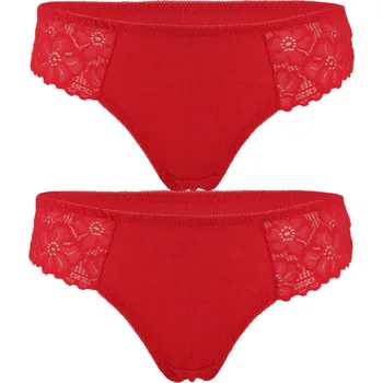 Kalhotky Krajková tanga kalhotky Leticie 3432 - 2 ks XL červená