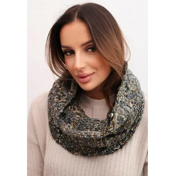 Šála Nákrčník Dámská zimní KN25 Vlna 30% Džínová Khaki Teplá Melanžová šála