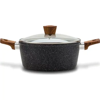 Hrnec granitový hrnec NAVA se skleněnou poklicí NATURE 24 cm 4,5 l