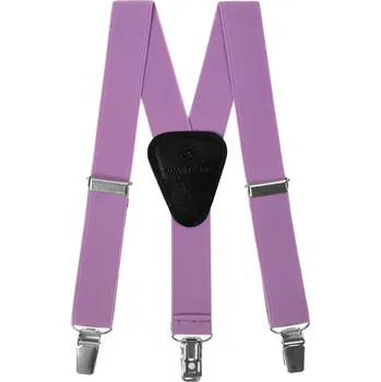 Kšandy Avantgard Chlapecké šle Y s koženým středem a zapínáním na klipy - 25 mm šeříková, černá kůže 862-3823