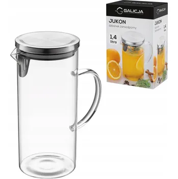 Žáruvzdorná skleněná konvice s víkem Jukon 1,4l Galicja