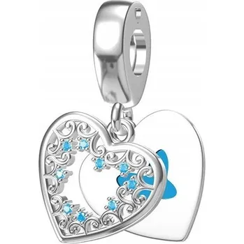 Přívěsek Přívěsek STŘÍBRO 925 Charms Korálek Srdce Motýl