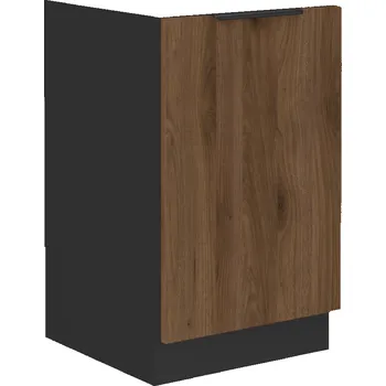 Kuchyňská linka Jednodveřová dřezová skříňka MENZO 50 ZL 1F BB, ořech okapi/černá, 50x52x82 cm