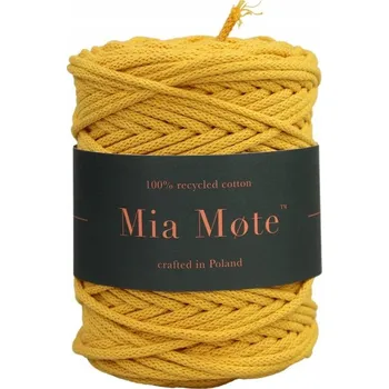 Příze Šňůra provázek na macramé pletená bavlněná Mia Mote MEDOVÁ 5mm 100m