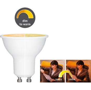 Žárovka PAULMANN AKCE - Žárovka LED 6W GU10 1.800 - 3.000K dim to warm - PAULMANN P 28735
