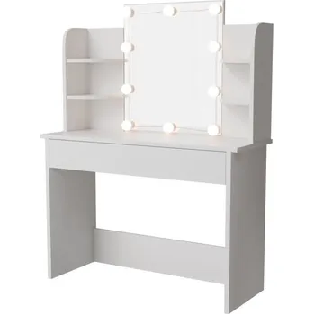 Toaletní stolek Toaletní stolek s LED osvětlením a zrcadlem, bílý