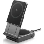 Nabíječka bezdrátová SPIGEN Essential EF302MOQ 2v1 - Qi2 / MagSafe - černá