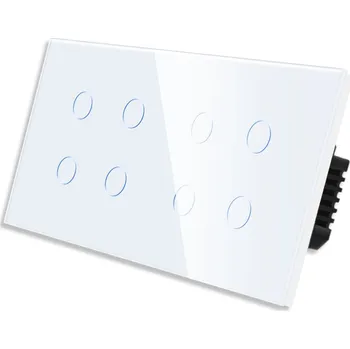 vypínač DOTYKOVÝ SPÍNAČ SVĚTLA 4+4 ČTYŘNÁSOBNÝ 8K SKLO