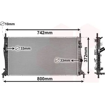 Chladič motoru Chladič, chlazení motoru VAN WEZEL 18002596