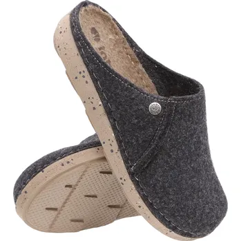 Dámská obuv INBLU PÁNSKÉ FILCOVÉ DOMÁCÍ PAPUČE / NAZOUVÁKY MT11 ŠEDÉ - VELIKOST 43