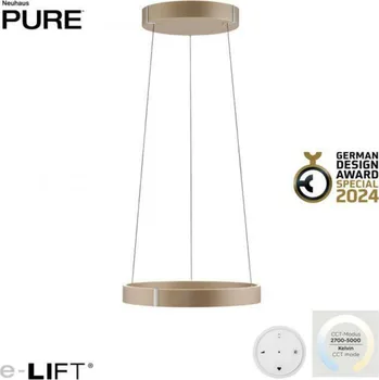 PAUL NEUHAUS LED závěsné svítidlo PURE E-Clipse elektrické 2700-5000K bronz 2560-97